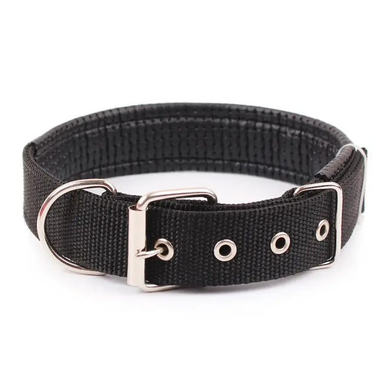 Solid Dog Collars Nylon Dog Collar For Small Medium Large Dogs Teddy Keji Pitbull Bulldog Beagle - Black / S