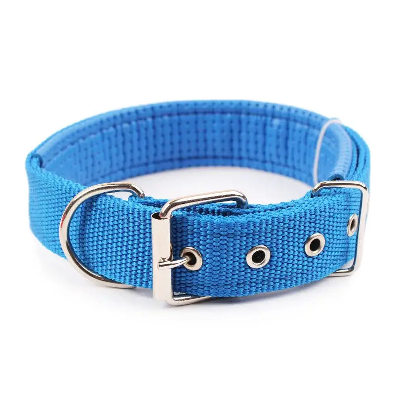 Solid Dog Collars Nylon Dog Collar For Small Medium Large Dogs Teddy Keji Pitbull Bulldog Beagle - Blue / M