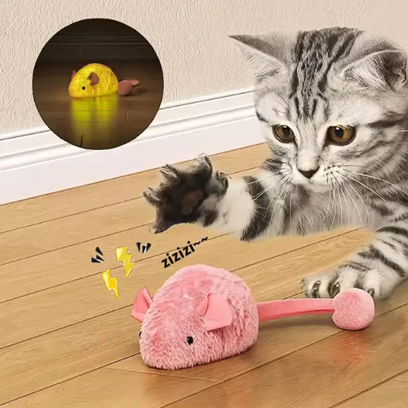 Souris en peluche interactive pour chat
