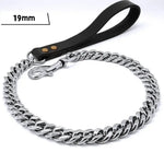 Stainless Steel Dog Leash - 19mm Silver Leash / 4FT(120CM) / China Mainland