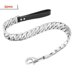 Stainless Steel Dog Leash - 32mm Silver Leash / 2FT(60CM) / China Mainland
