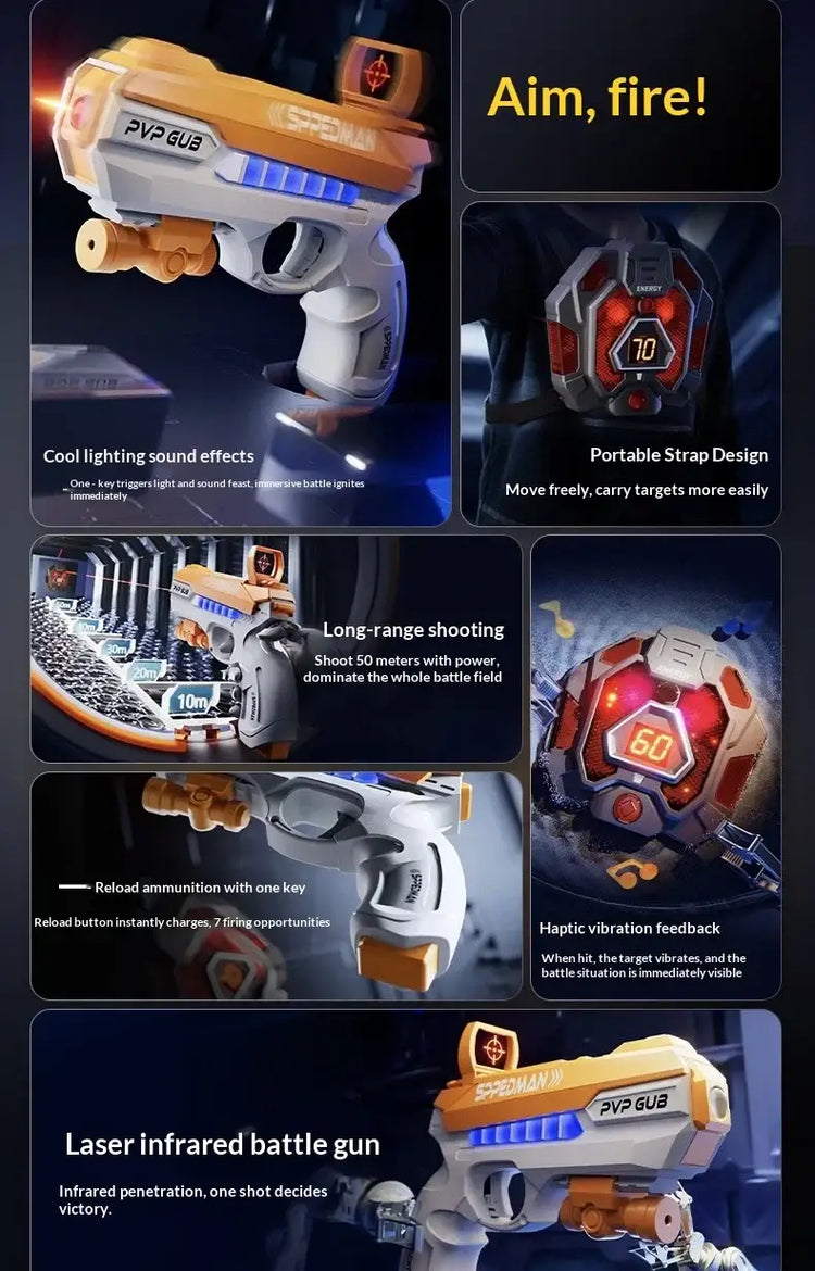 Sun Laser Sensing Dual Player Battle Gun Interactive Parent Child Real World CS Infrared Laser Toy Gun Children’s