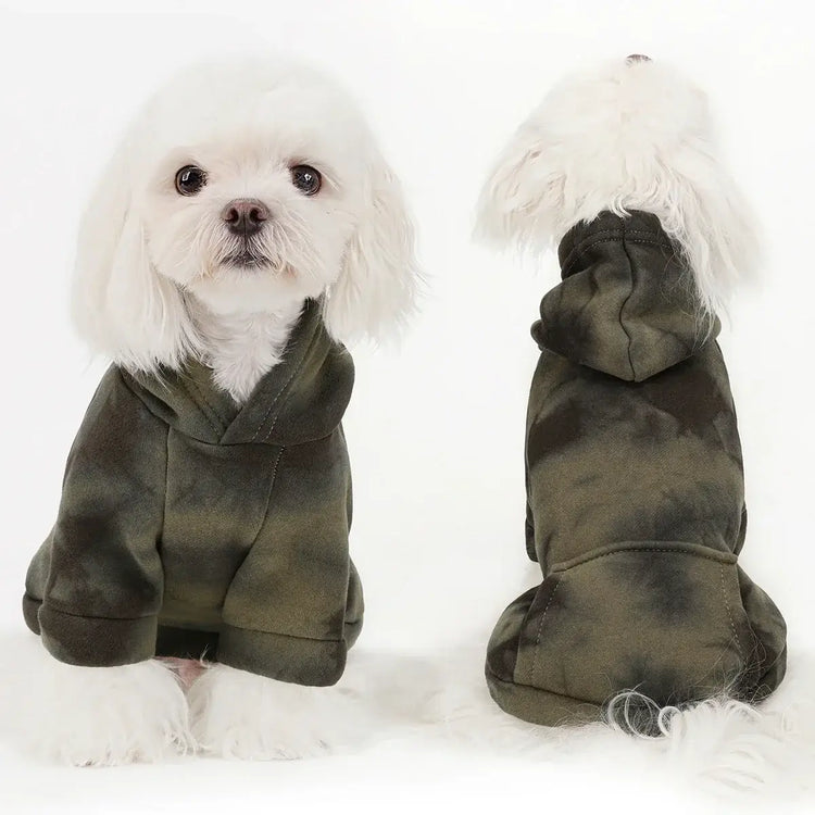 Sweat à capuche pour chien tie-dye aux couleurs vives
