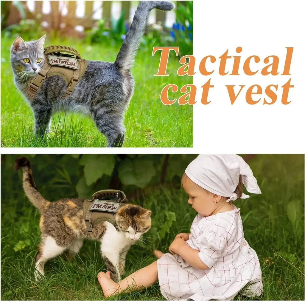 Tactical Military Vest Pet Tactical Training Cat Accessories Cat Dog Harness and Leash Set Kitten Accessories