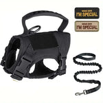 Tactical Military Vest Pet Tactical Training Cat Accessories Cat Dog Harness and Leash Set Kitten Accessories - Black
