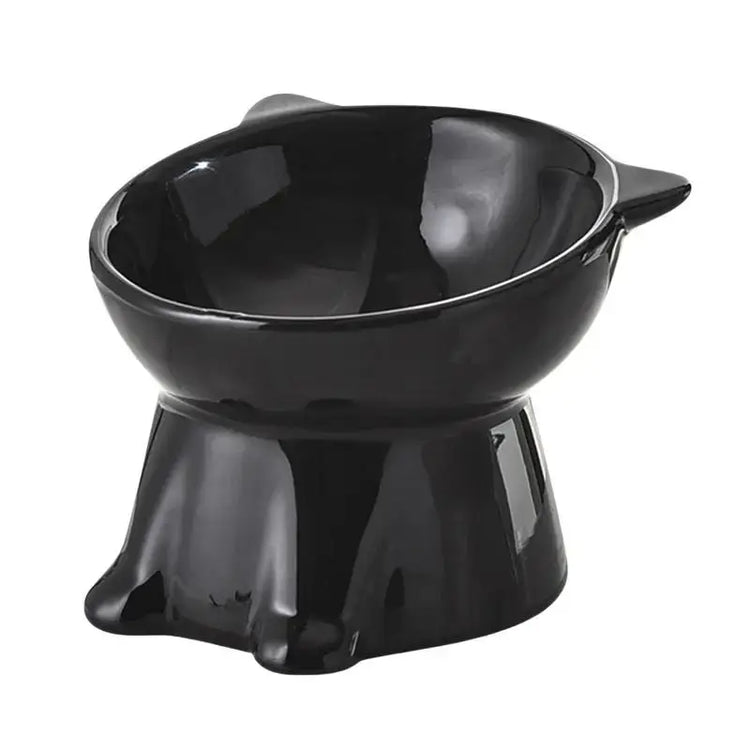 Tall-legged Cat Food and Water Bowl 15 Degree Tilted Design Anti-tipping for Neck-protection Suitable for Small Pets