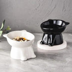 Tall-legged Cat Food and Water Bowl 15 Degree Tilted Design Anti-tipping for Neck-protection Suitable for Small Pets