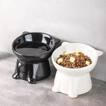 Tall-legged Cat Food and Water Bowl 15 Degree Tilted Design Anti-tipping for Neck-protection Suitable for Small Pets