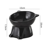 Tall-legged Cat Food and Water Bowl 15 Degree Tilted Design Anti-tipping for Neck-protection Suitable for Small Pets