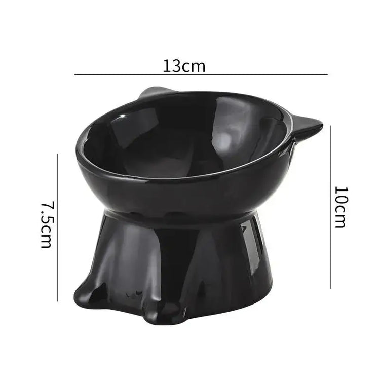Tall-legged Cat Food and Water Bowl 15 Degree Tilted Design Anti-tipping for Neck-protection Suitable for Small Pets