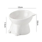Tall-legged Cat Food and Water Bowl 15 Degree Tilted Design Anti-tipping for Neck-protection Suitable for Small Pets - B