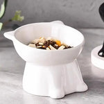 Tall-legged Cat Food and Water Bowl 15 Degree Tilted Design Anti-tipping for Neck-protection Suitable for Small Pets
