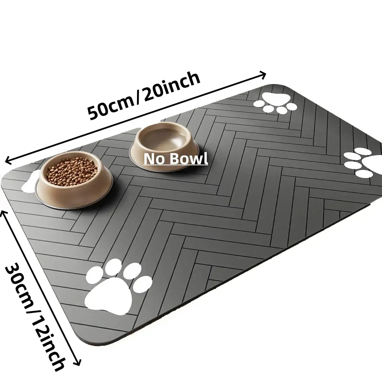 Tapis d’alimentation pour animaux - 30X50cm Black