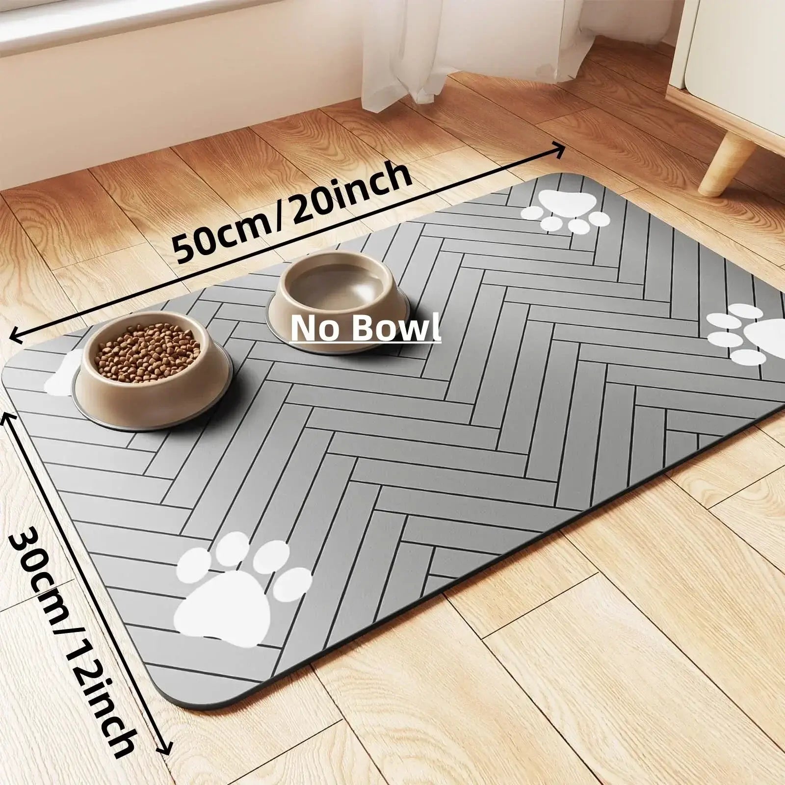 Tapis d’alimentation pour animaux - 30X50cm Grey