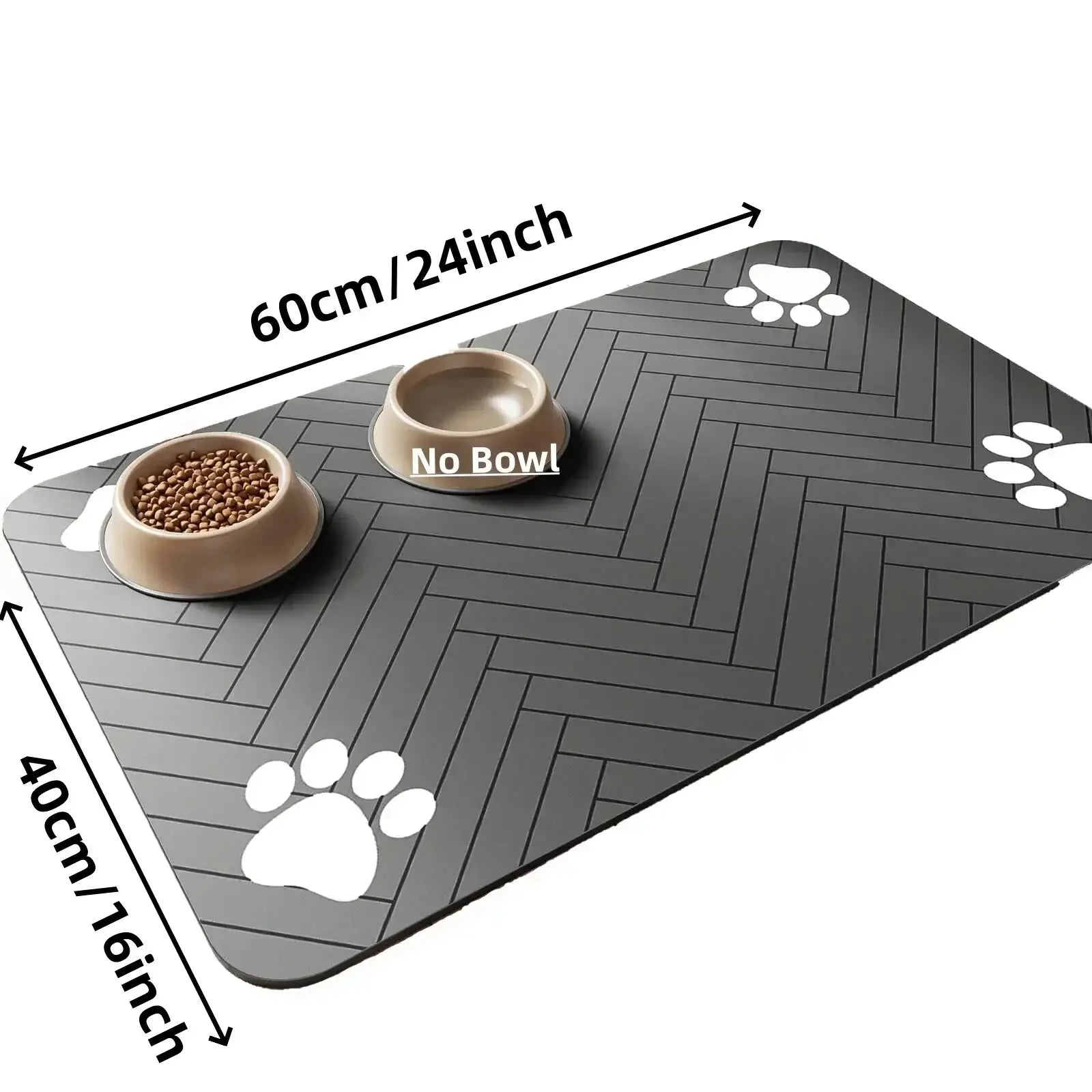 Tapis d’alimentation pour animaux - 40X60cm Black