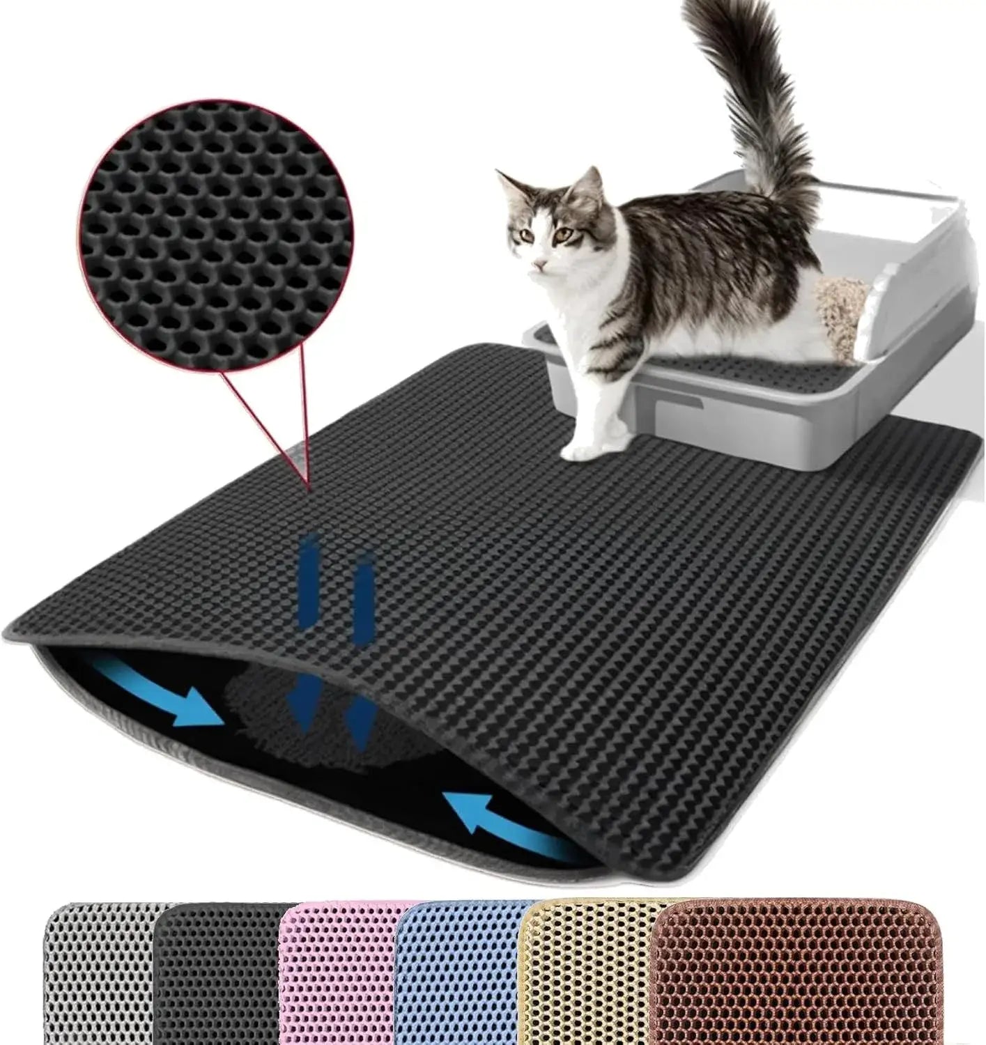 Tapis de litière pour chat - Black / 30x30CM