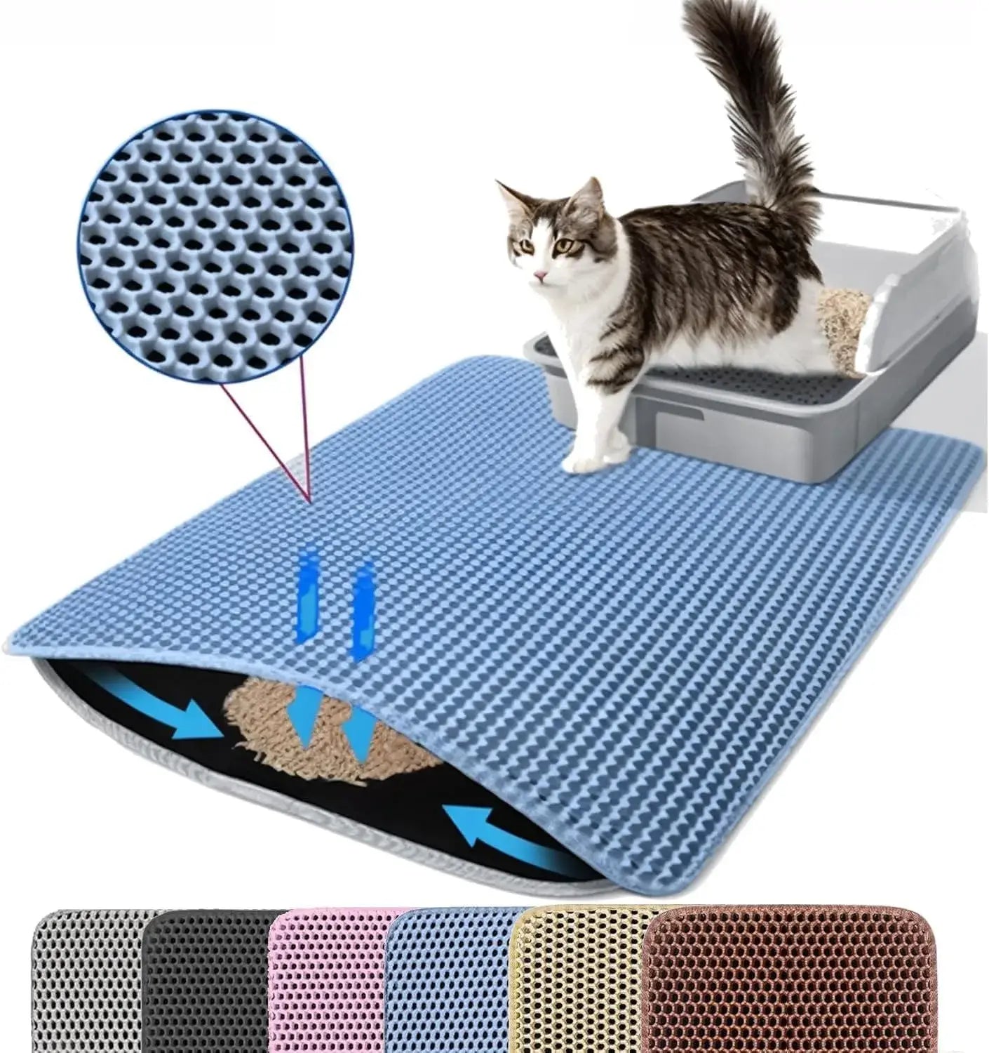 Tapis de litière pour chat - Blue / 30x30CM
