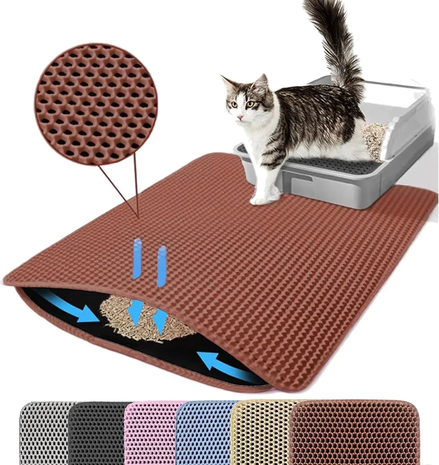 Tapis de litière pour chat - Brown / 30x30CM