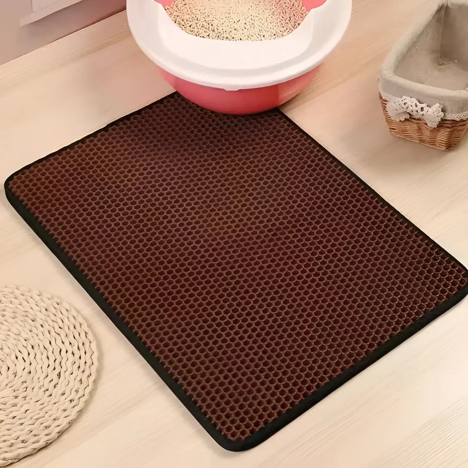 Tapis de Litière pour Chat - Coffee / 40X50CM