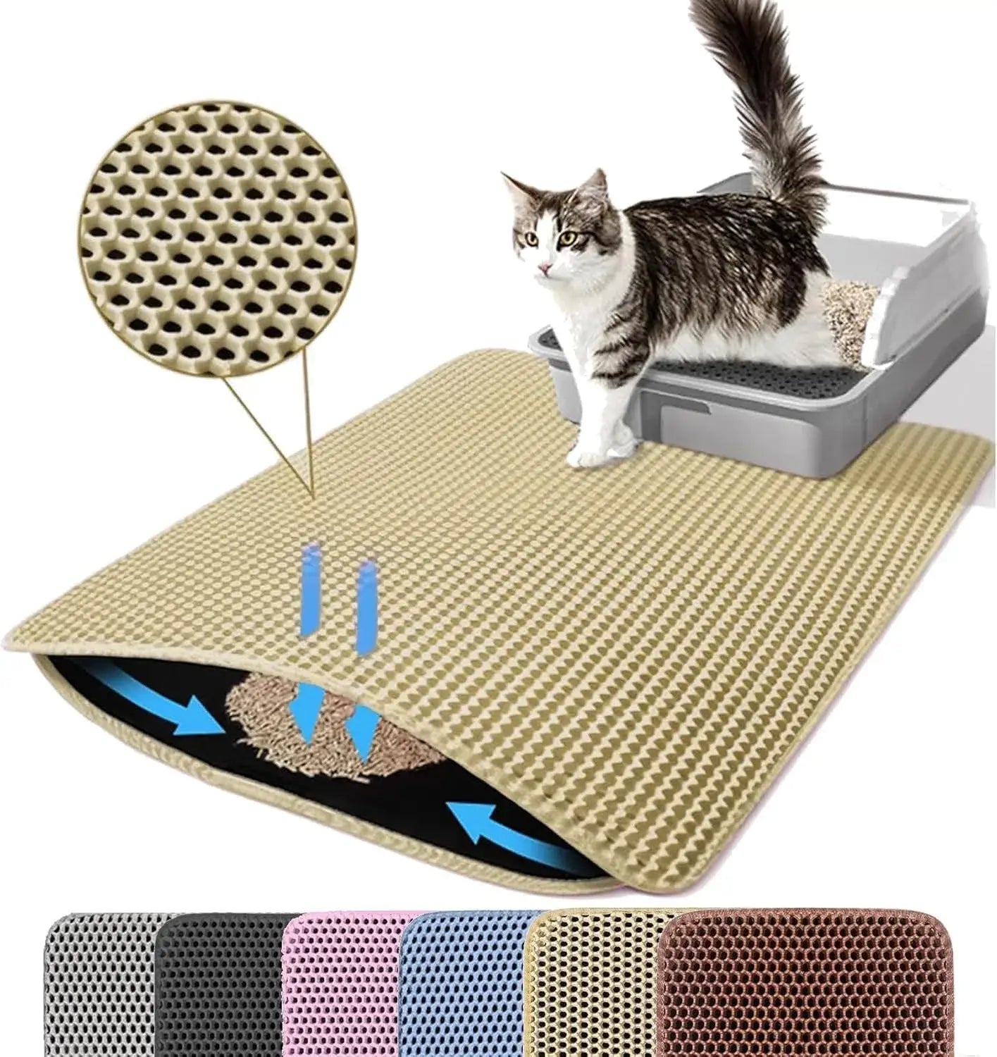 Tapis de litière pour chat - Yellow / 30x30CM
