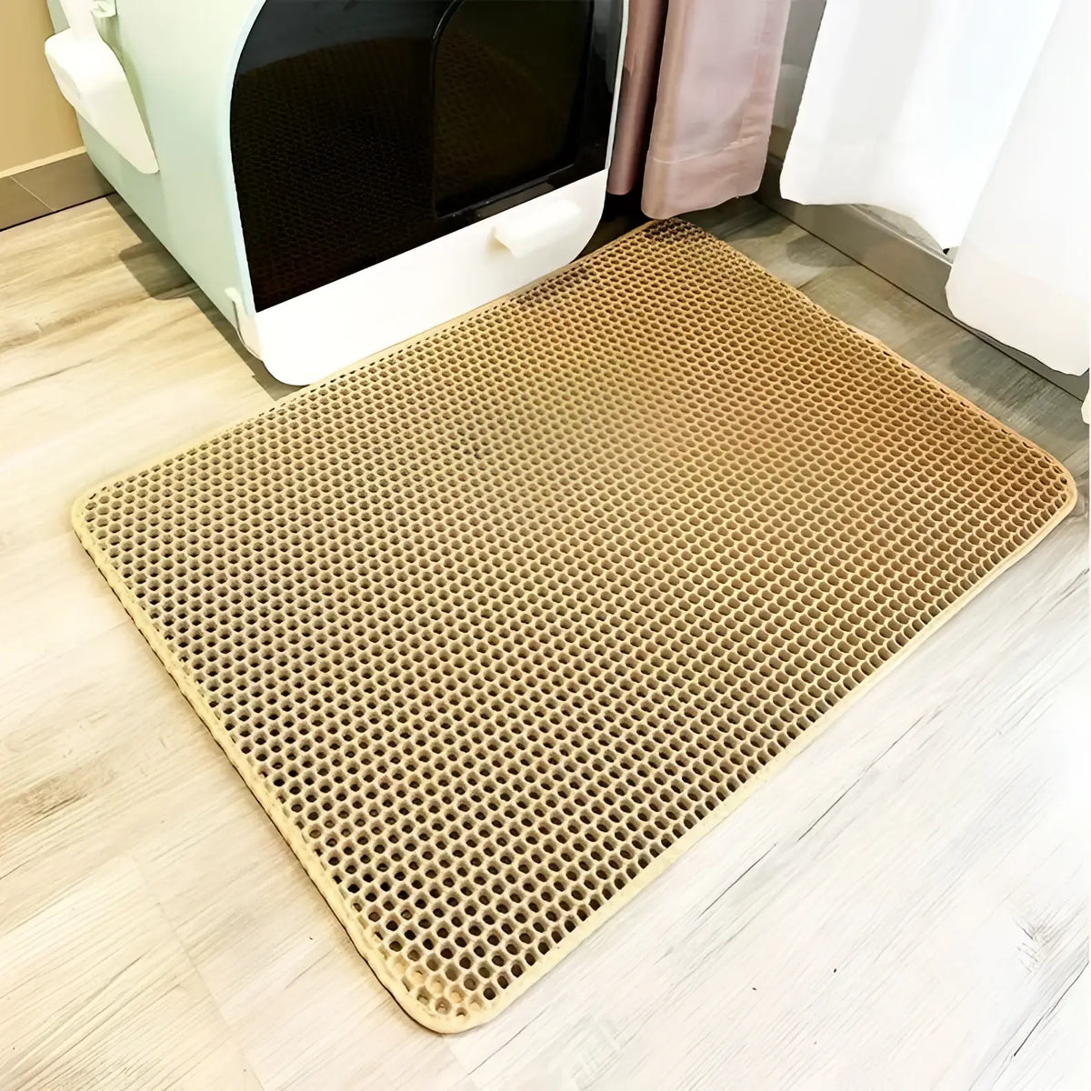 Cat Litter Mat 2-Layer Design Premium Sand Trapping Technology Waterproof Base Non-Slip Pet Floor Protector for Indoor