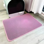 Cat Litter Mat 2-Layer Design Premium Sand Trapping Technology Waterproof Base Non-Slip Pet Floor Protector for Indoor