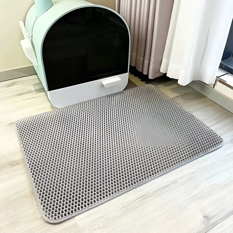 Cat Litter Mat 2-Layer Design Premium Sand Trapping Technology Waterproof Base Non-Slip Pet Floor Protector for Indoor