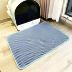 Cat Litter Mat 2-Layer Design Premium Sand Trapping Technology Waterproof Base Non-Slip Pet Floor Protector for Indoor