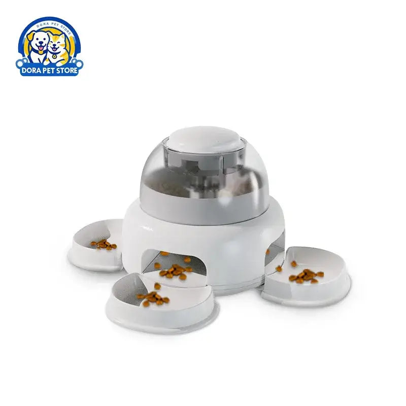 Three bowls of pet food dispenser automatic press feeder slow food dispenser fun pet food utensils - Three bowl feeders
