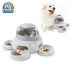 Three bowls of pet food dispenser automatic press feeder slow food dispenser fun pet food utensils - Three bowl feeders