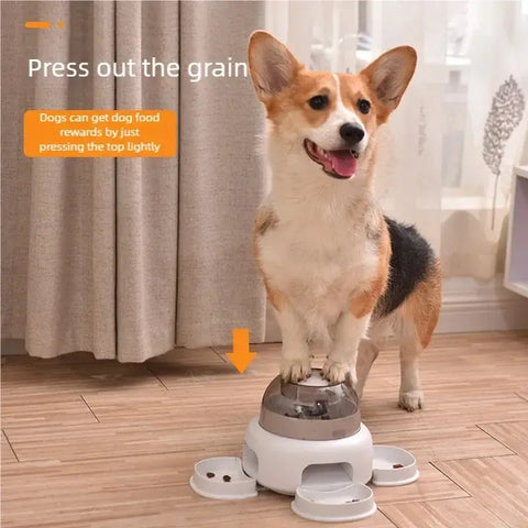 Three bowls of pet food dispenser automatic press feeder slow food dispenser fun pet food utensils - Three bowl feeders