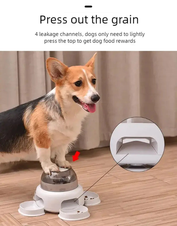 Three bowls of pet food dispenser automatic press feeder slow food dispenser fun pet food utensils - Three bowl feeders