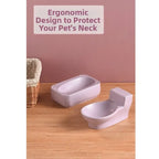 Toilet Shape Ceramic Cat Bowl Food Grade Protects Cervical Spine Pet Food Basin Not Easy To Knock Over Non-slip Funny