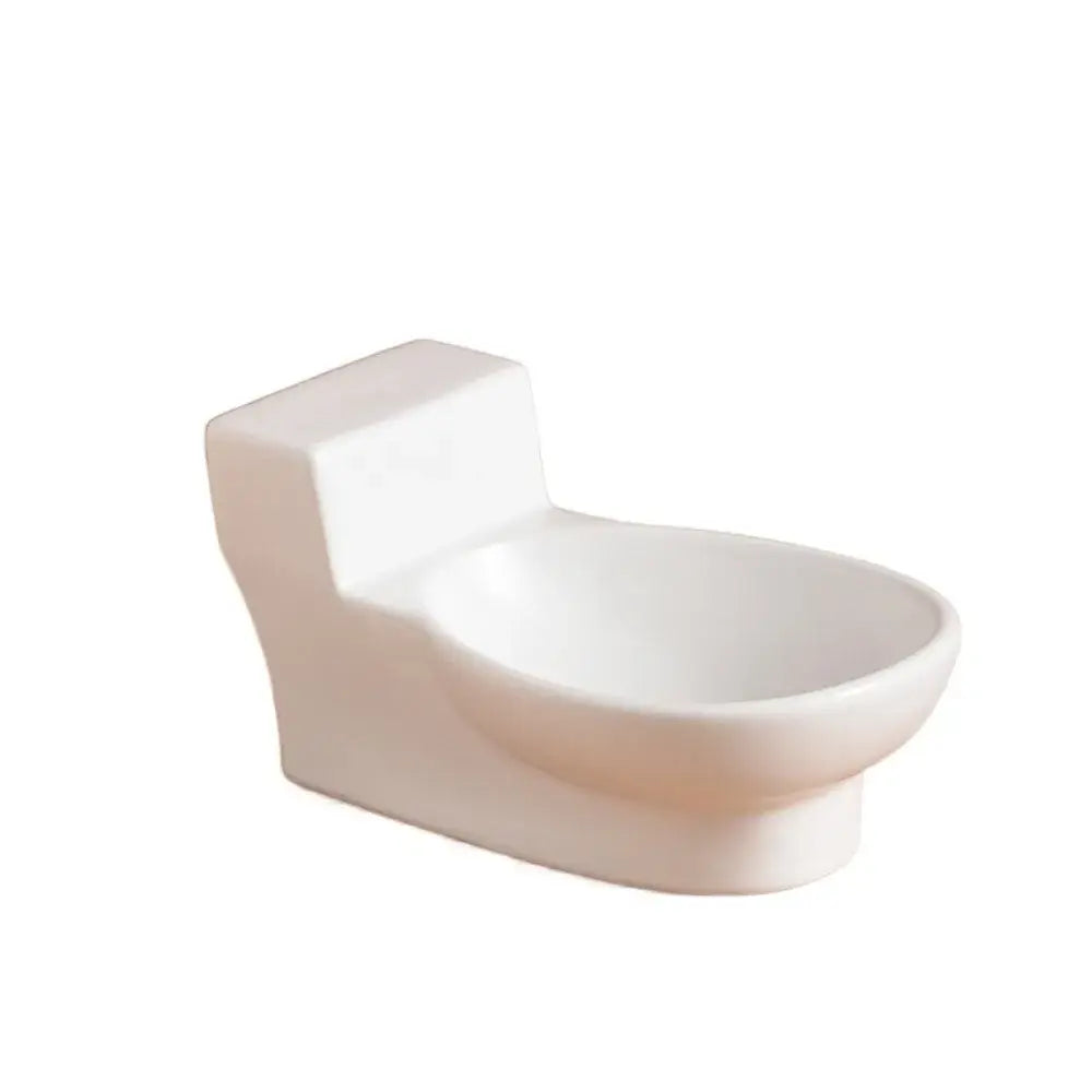 Toilet Shape Ceramic Cat Bowl Food Grade Protects Cervical Spine Pet Food Basin Not Easy To Knock Over Non-slip Funny