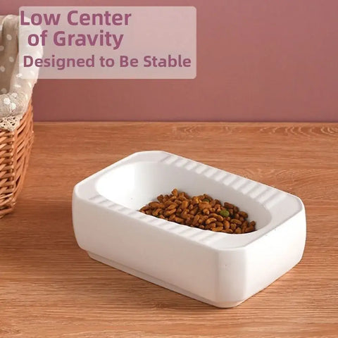 Toilet Shape Ceramic Cat Bowl Food Grade Protects Cervical Spine Pet Food Basin Not Easy To Knock Over Non-slip Funny