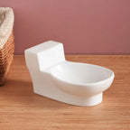 Toilet Shape Ceramic Cat Bowl Food Grade Protects Cervical Spine Pet Food Basin Not Easy To Knock Over Non-slip Funny