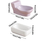 Toilet Shape Ceramic Cat Bowl Food Grade Protects Cervical Spine Pet Food Basin Not Easy To Knock Over Non-slip Funny