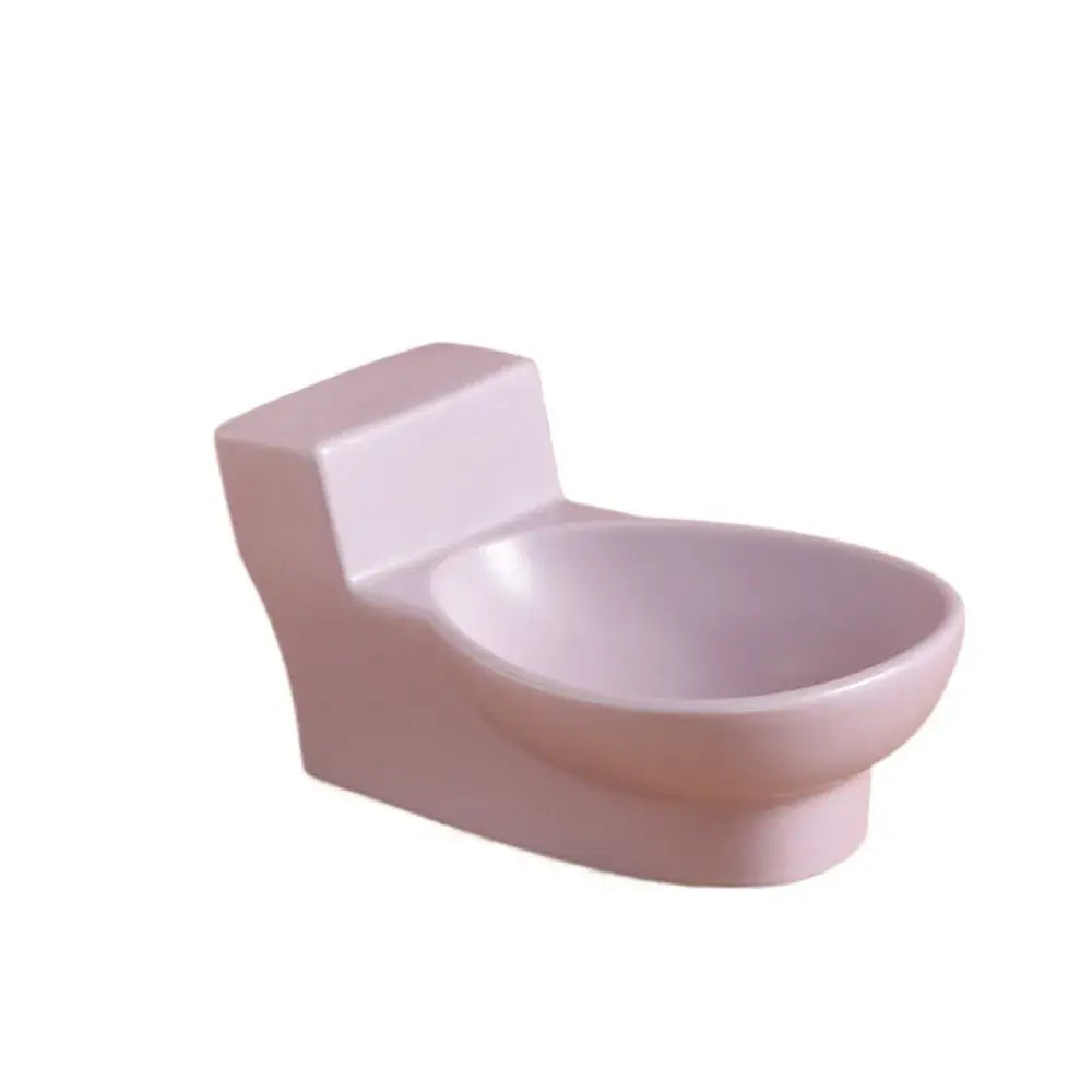 Toilet Shape Ceramic Cat Bowl Food Grade Protects Cervical Spine Pet Food Basin Not Easy To Knock Over Non-slip Funny