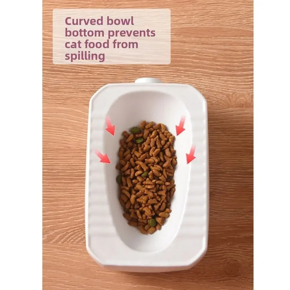 Toilet Shape Ceramic Cat Bowl Food Grade Protects Cervical Spine Pet Food Basin Not Easy To Knock Over Non-slip Funny