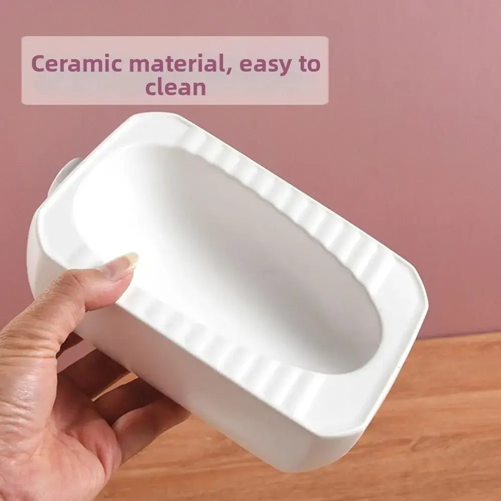 Toilet Shape Ceramic Cat Bowl Food Grade Protects Cervical Spine Pet Food Basin Not Easy To Knock Over Non-slip Funny