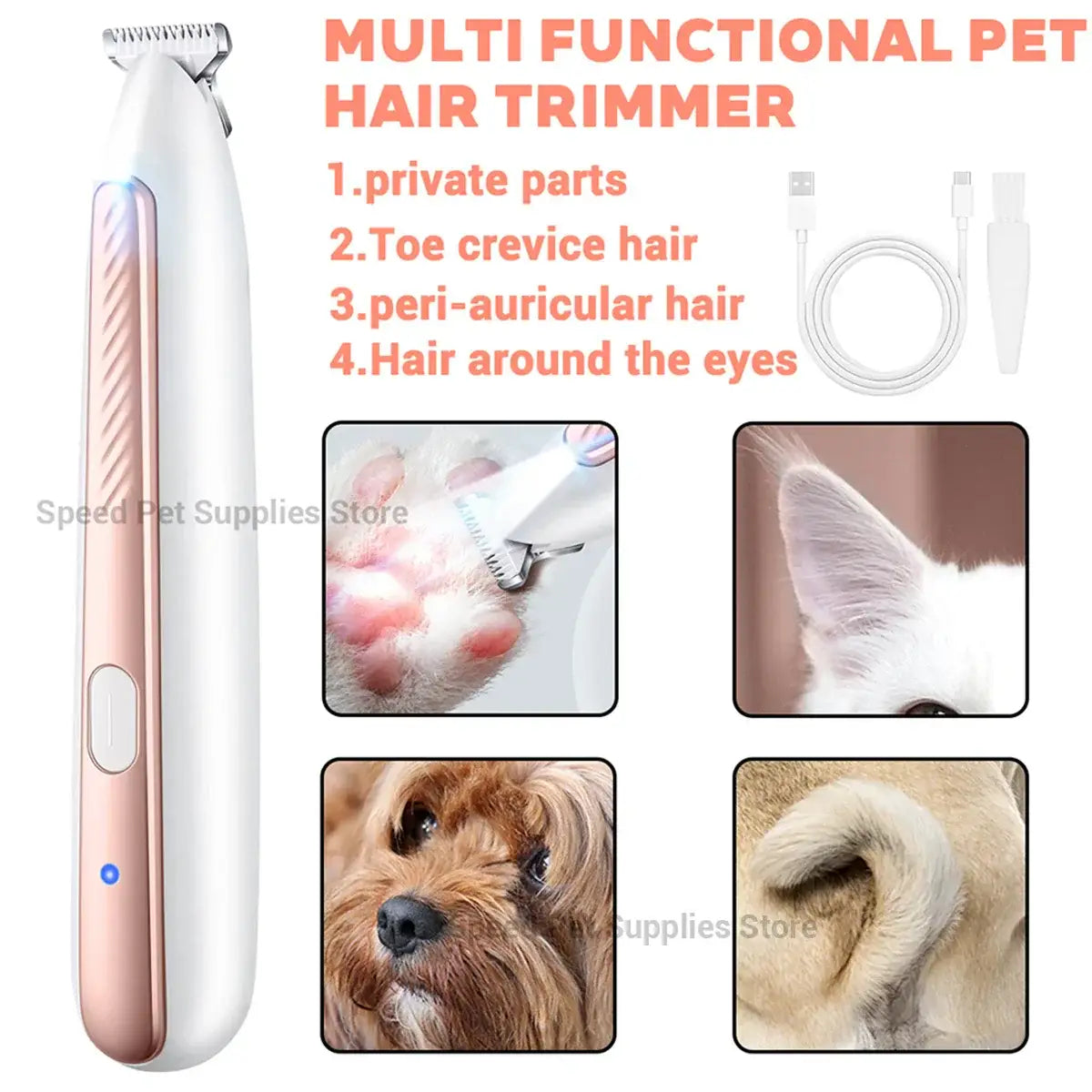 Tondeuse pattes animaux LED
