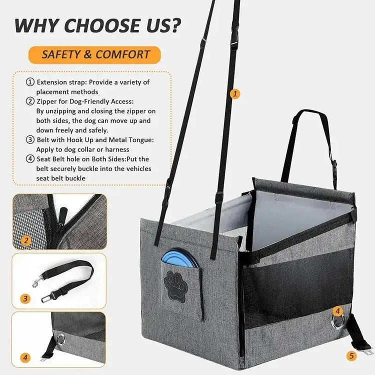 Transporteur portable pour chien de voiture