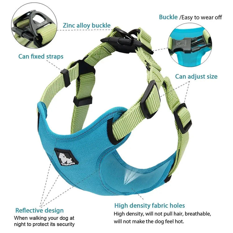 Truelove Padded Reflective Dog harness Vest Pet Step in Harness Adjustable No Pulling Pet Harnesses for Small Medium