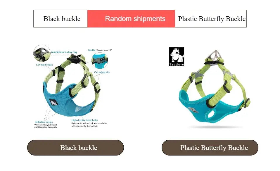 Truelove Padded Reflective Dog harness Vest Pet Step in Harness Adjustable No Pulling Pet Harnesses for Small Medium