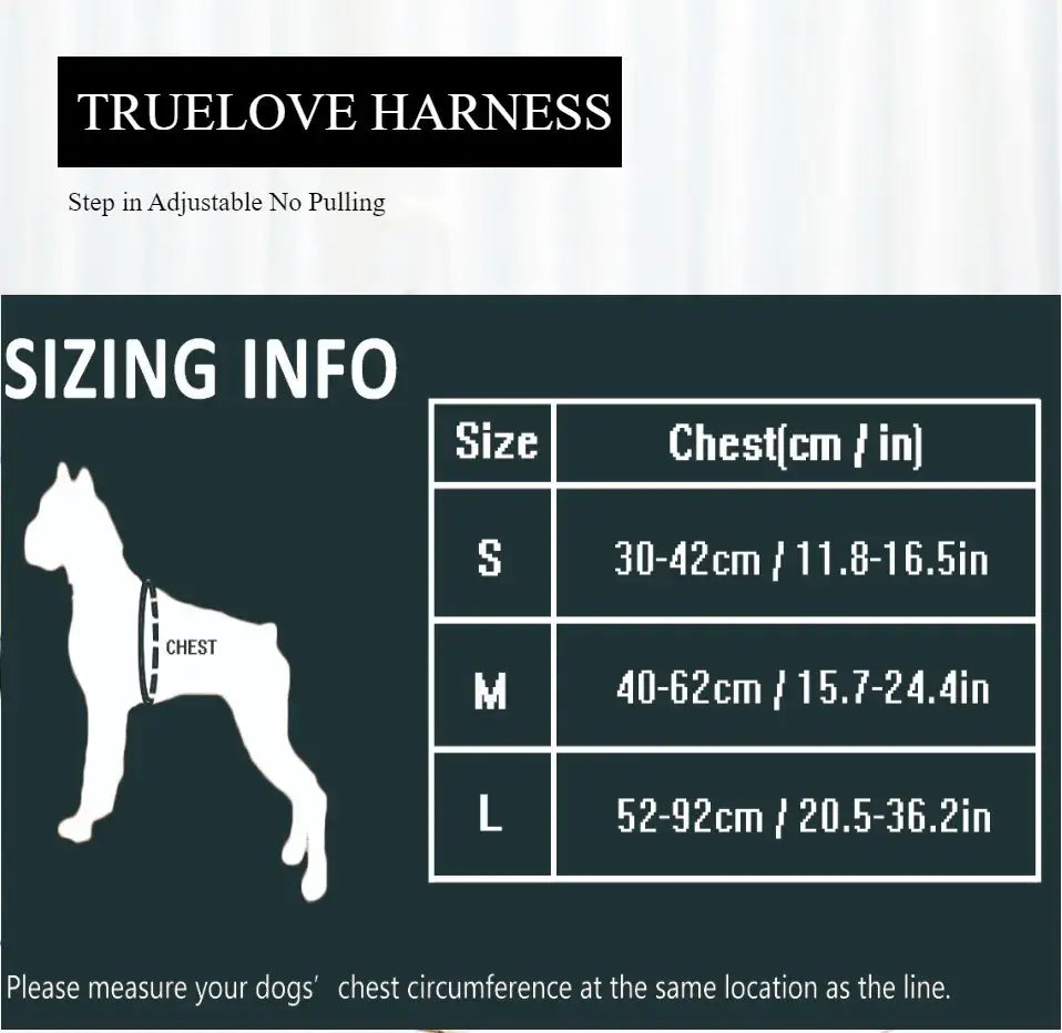 Truelove Padded Reflective Dog harness Vest Pet Step in Harness Adjustable No Pulling Pet Harnesses for Small Medium