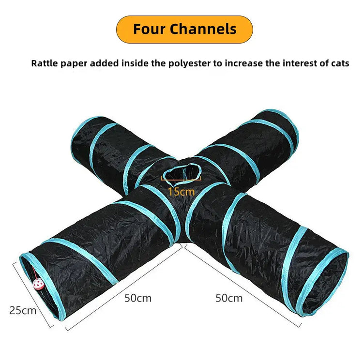 Tunnel pliable pour chat - Four tunnels