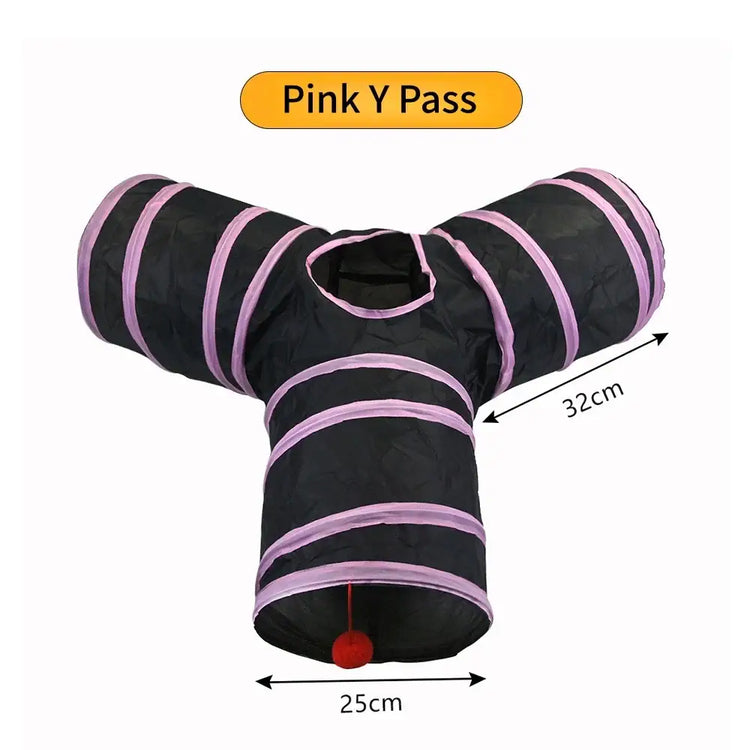 Tunnel pliable pour chat - Pink Black Y tunnels