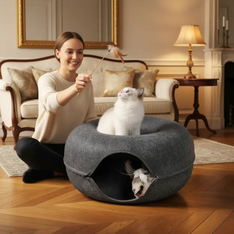 Tunnel pour Chat Douillet | Nid Tunnel Chat PawFrance