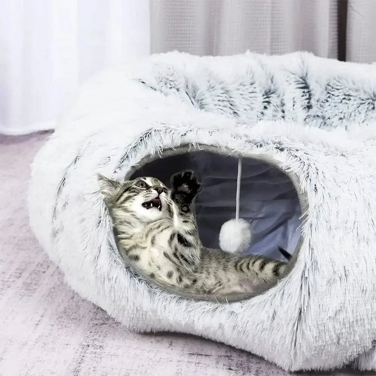 Tunnel pour chat peluche douillet – PawFrance