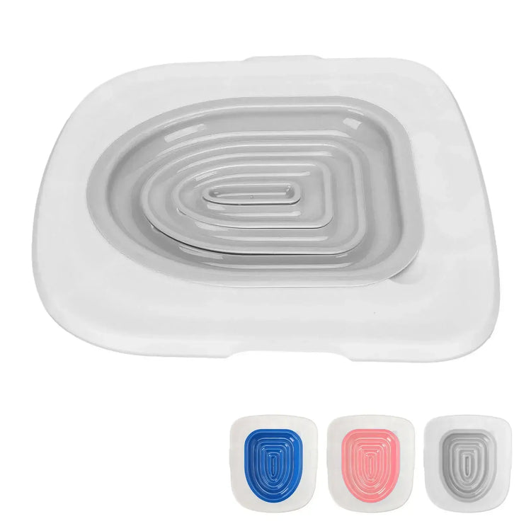 Universal Cat Toilet Training Aid Reusable Cat Toilet Trainer Pet Cleaning Supplies - Gray